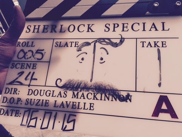 Proof (and some fan art maybe?) that the "Sherlock" special is happening! (Photo: Mark Gatiss/BBC)