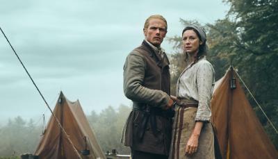Catriona Balfe and Sam Heughan in "Outlander" Season 7