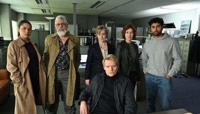 The new cast of Van Der Valk at HQ in Van der Valk Season 3's Key Art