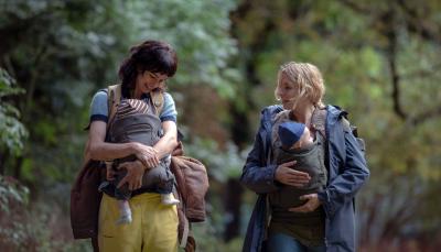 Katherine Waterston as O and Jodie Comer as Mother in 'The End We Start From'