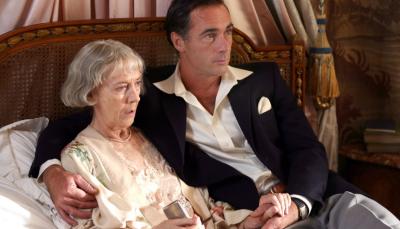 Eileen Atkins as Lady Tressilian and Julian Sands as Thomas Royde in Marple Season 3 "Towards Zero"