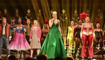Hannah Waddingham in the opening musical number of the Olivier Awards 2023