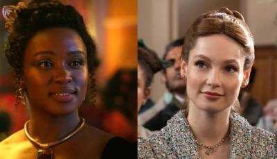 Side-by-side photos of Michaela Stirling and Francesca Bridgerton