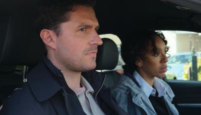 Friends and partners DI Matthew Venn (Ben Aldridge) and DC Jen Rafferty (Pearl Mackie) @ ITV/Britbox