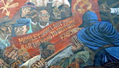 Detail from the Cable Street mural. Author: Amanda Slater. Licensed under the Creative Commons Attribution-Share Alike 2.0 Generic license.